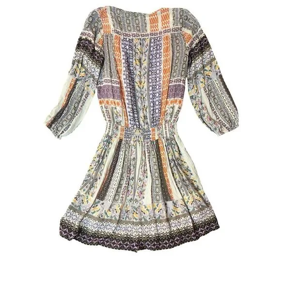 NWT Sundance Nouveau Nomad Boho Chic Dress SZ XS Smocked Waist Tassel‎ Hippie - Picture 6 of 6